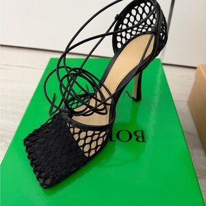 Bottega Veneta Black Mesh Heels